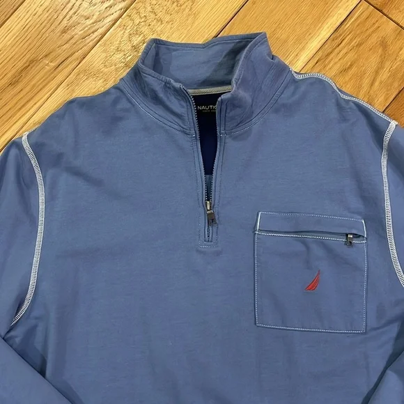 Nautica Men’s Blue Quarter-Zip Pullover Size XL - Picture 3 of 16
